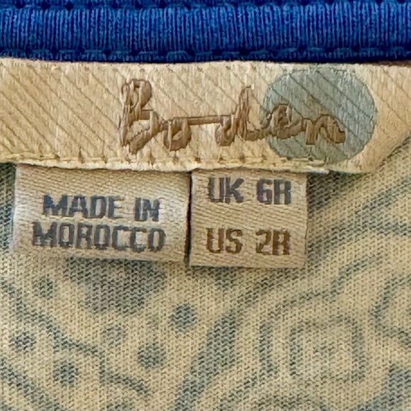 Boden Womens Mia Blue Size 2 Paisley Blue Stretch Dress Made In Morocco - Picture 6 of 8